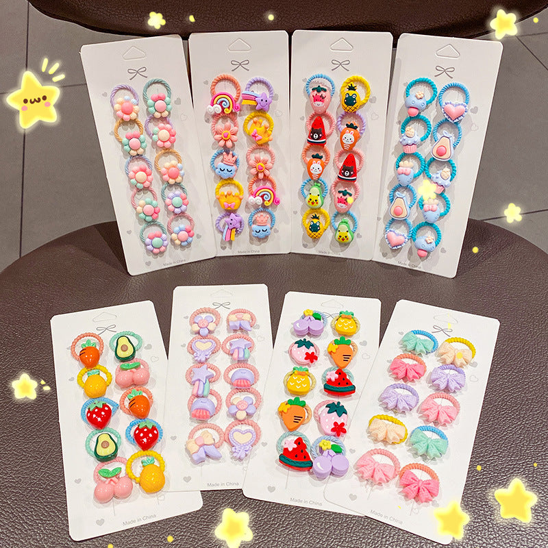Wholesale 12pcs Children's Cartoon Hair Tie Set Kids Hair Scrunchies ACC-HS-Xinan002