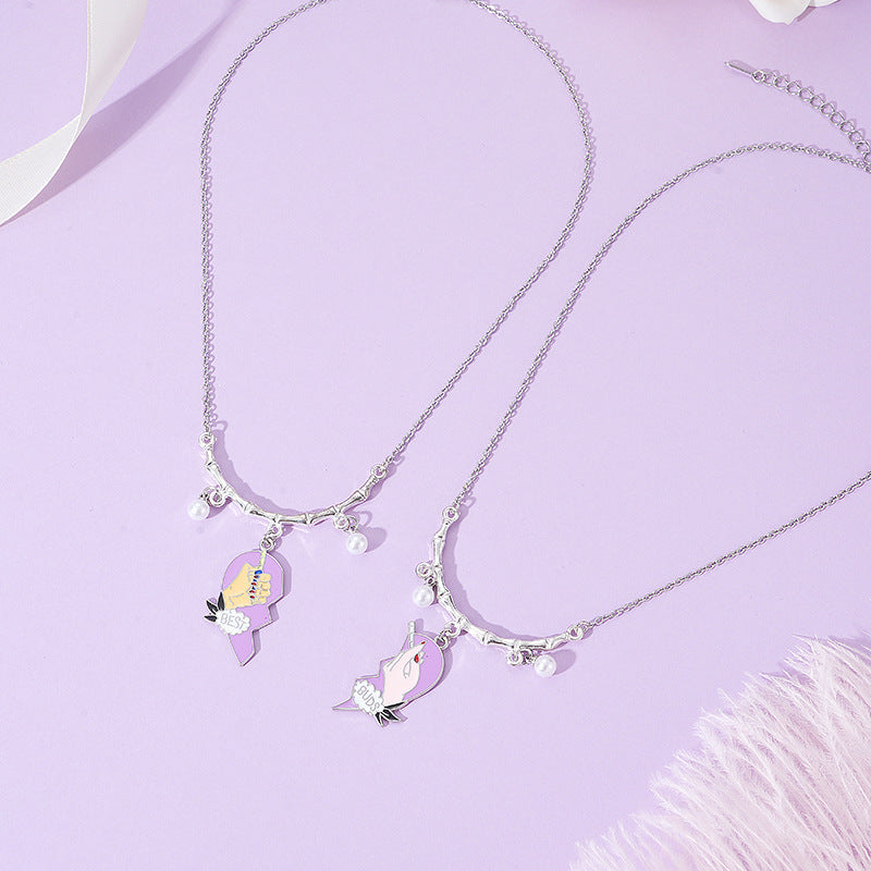 Wholesale couple girlfriends mother and daughter lighter cigarette love clavicle chain