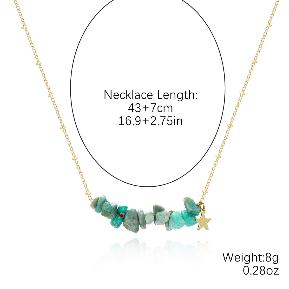 Wholesale  Necklace Bohemian Style Colorful Gravel Ins Necklace Women' s Natural Stone Beaded Necklace