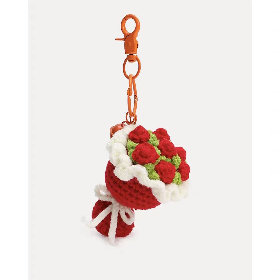 Wholesale  Woven Holding Flower Keychain