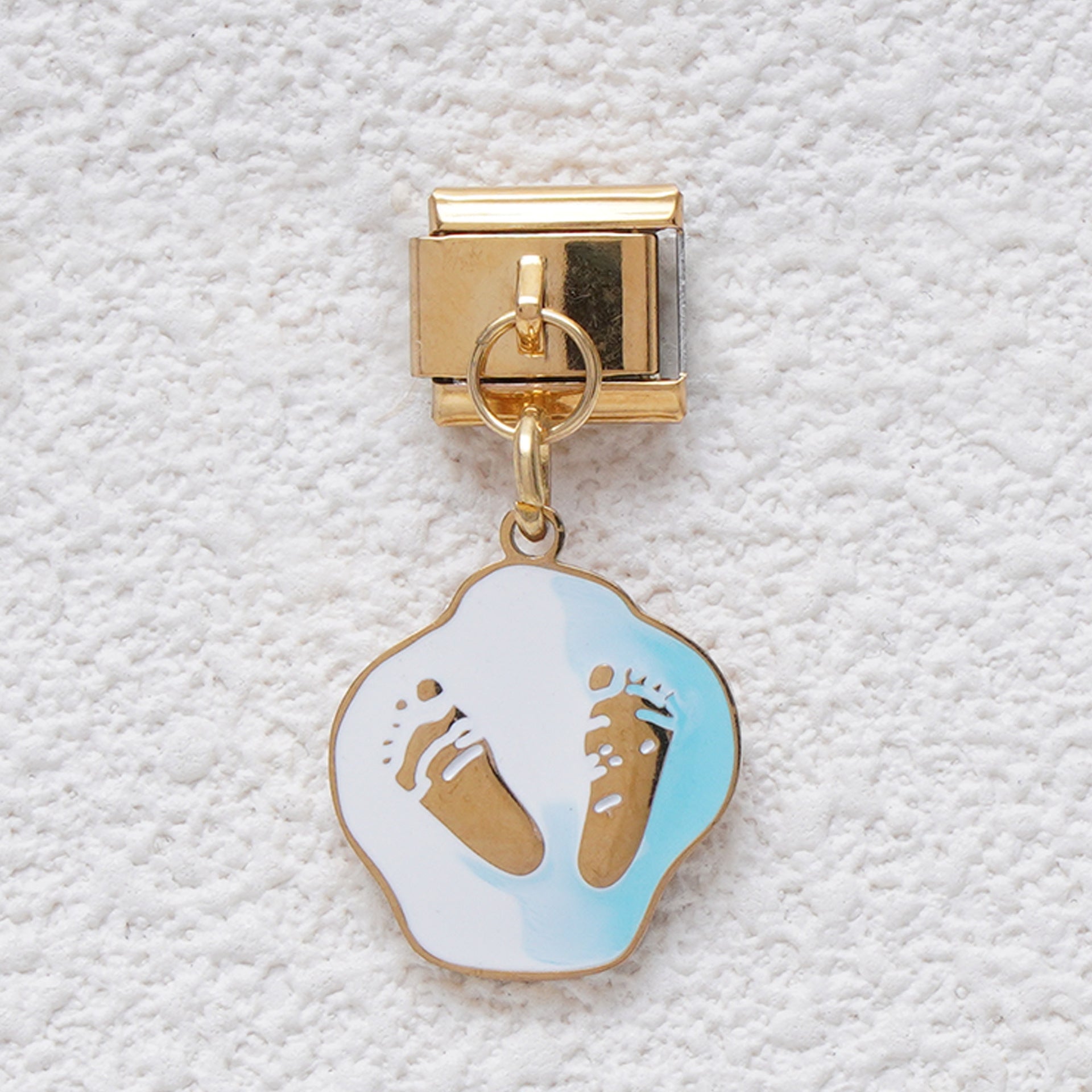 Wholesale Italian Charm Bracelet 9mm DIY Splicing Blue Eye Pendant Stainless Steel Composable Bracelet