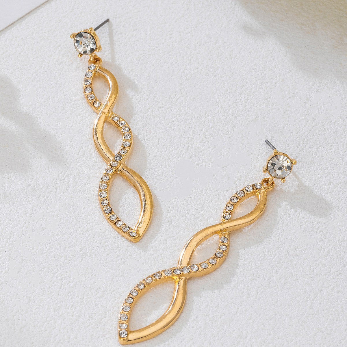 Wholesale Gold Geometric Irregular Spiral Earrings For Women Fashion Jewelry Accessory Boutique Resale Gift
