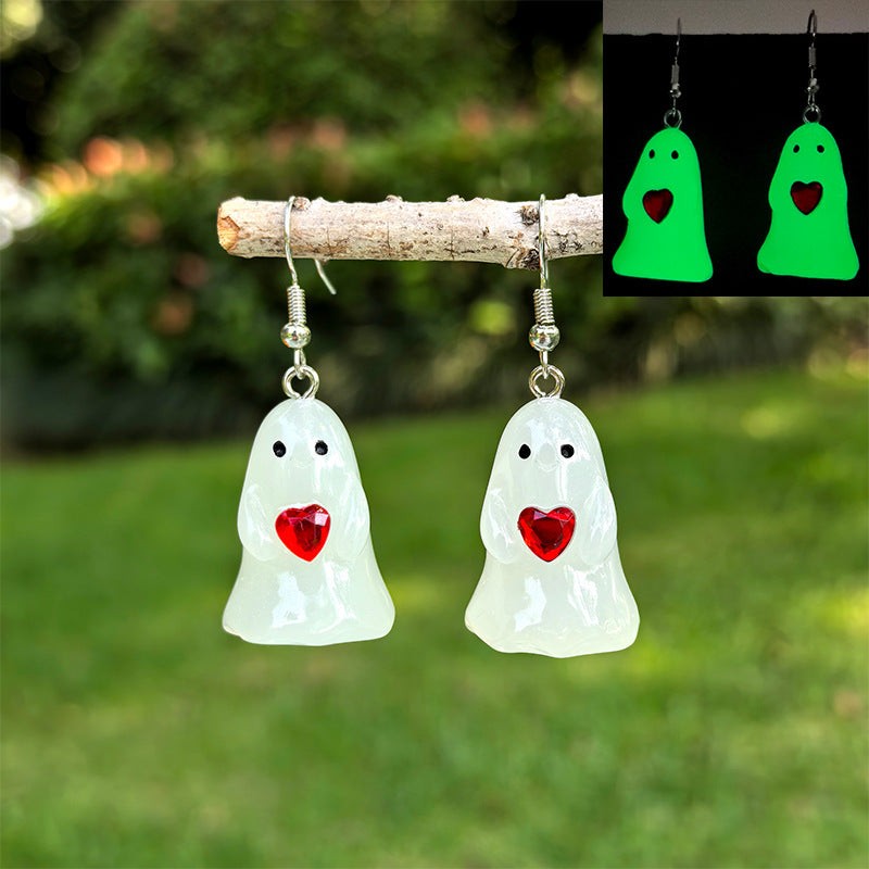 Wholesale Halloween Luminous Resin Earrings