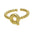 Wholesale  18k Golden Glaze Brass Bubble Balloon Letter  26 Ring