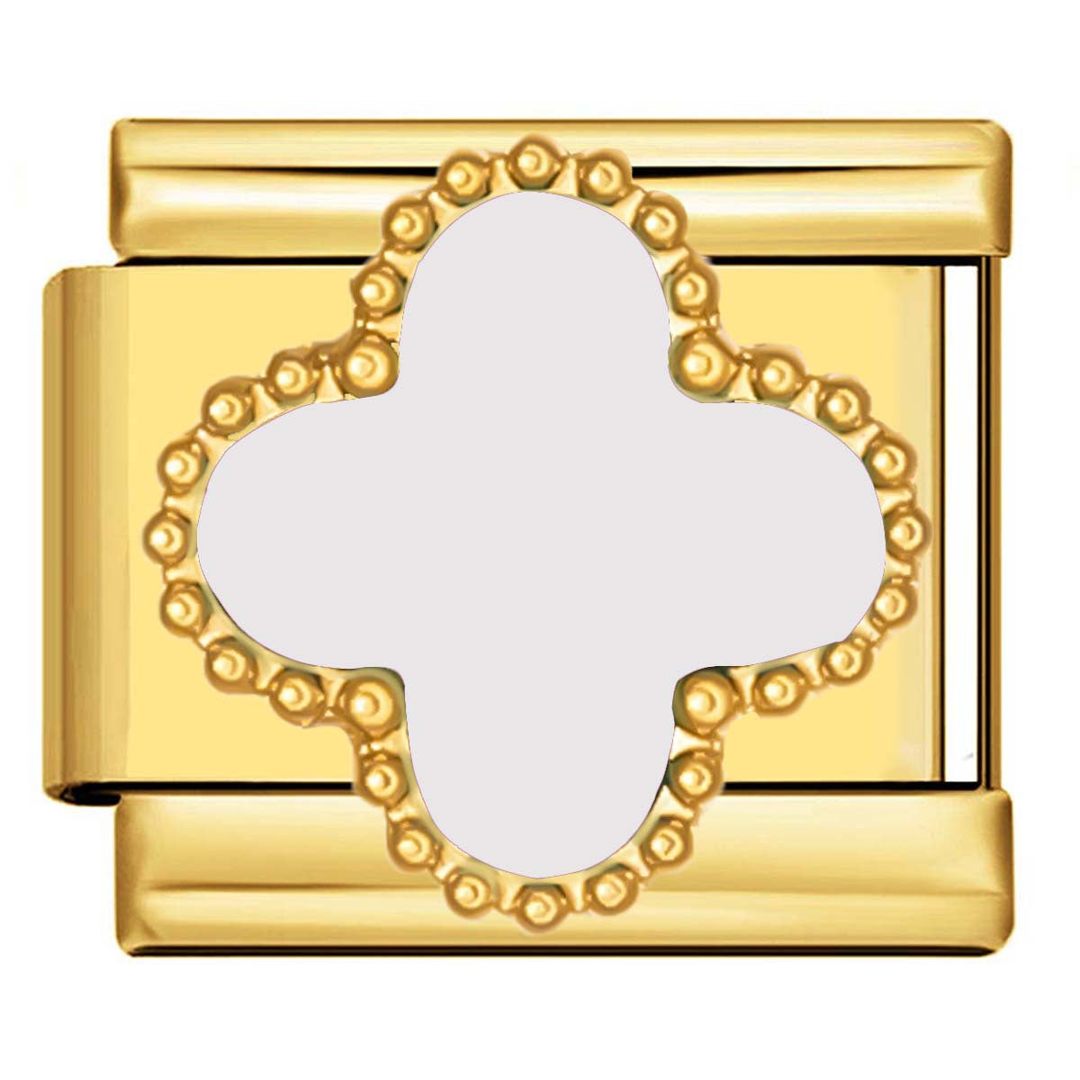 Wholesale Italian Charm Four-leaf Clover Titanium Steel  Matching ing DIY Charms