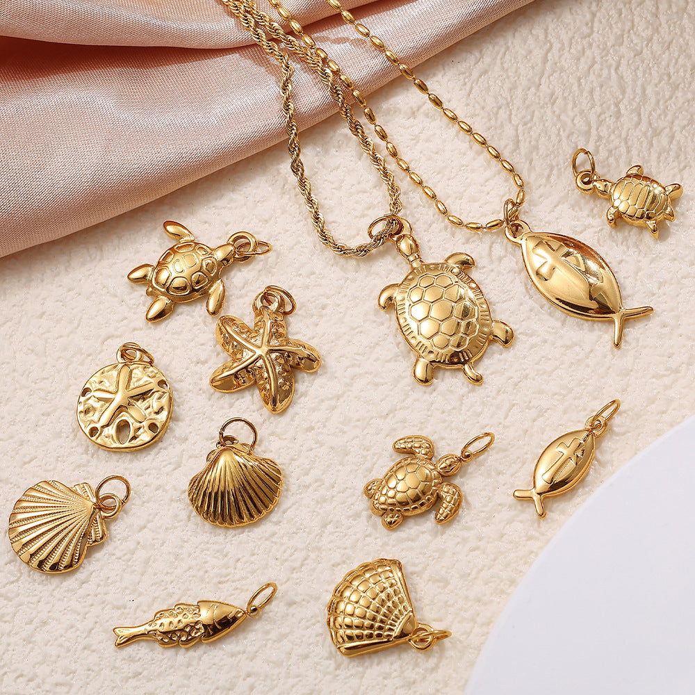 Wholesale Stainless Steel Turtle Starfish Marine Life  Charms
