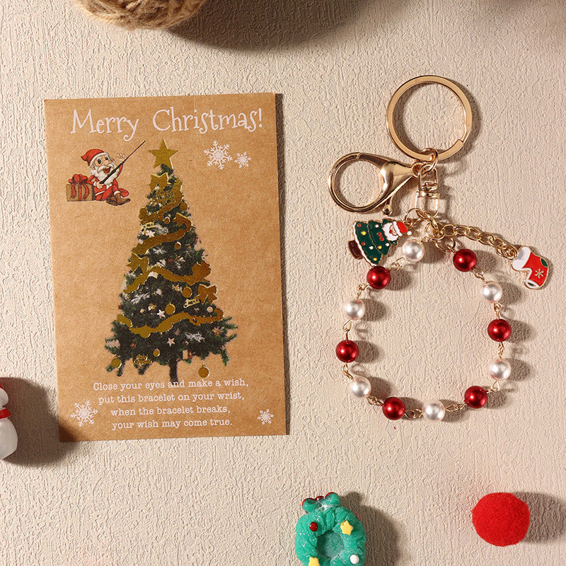 Wholesale Christmas  Snowflake Christmas Tree Keychain