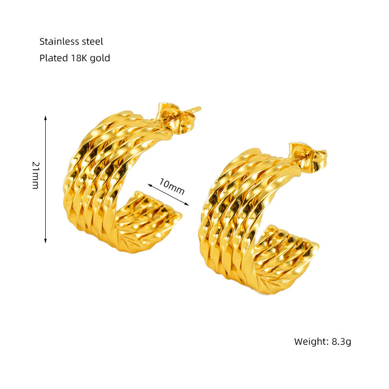 Wholesale  stainless steel plated 18k gold earrings