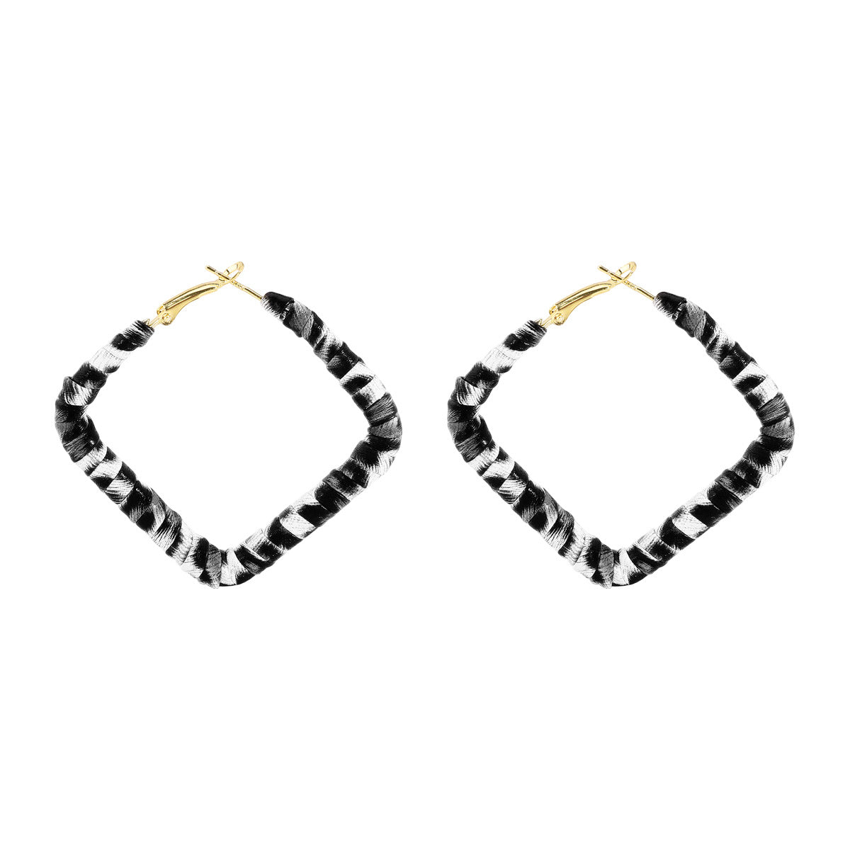 Wholesale retro leather geometric earrings versatile internet celebrity earrings