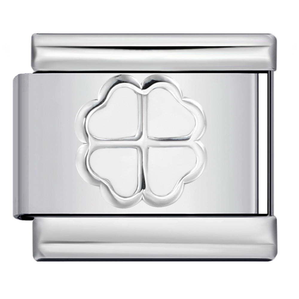 Wholesale  Italian module Colorful oil dripping bracelet stainless steel