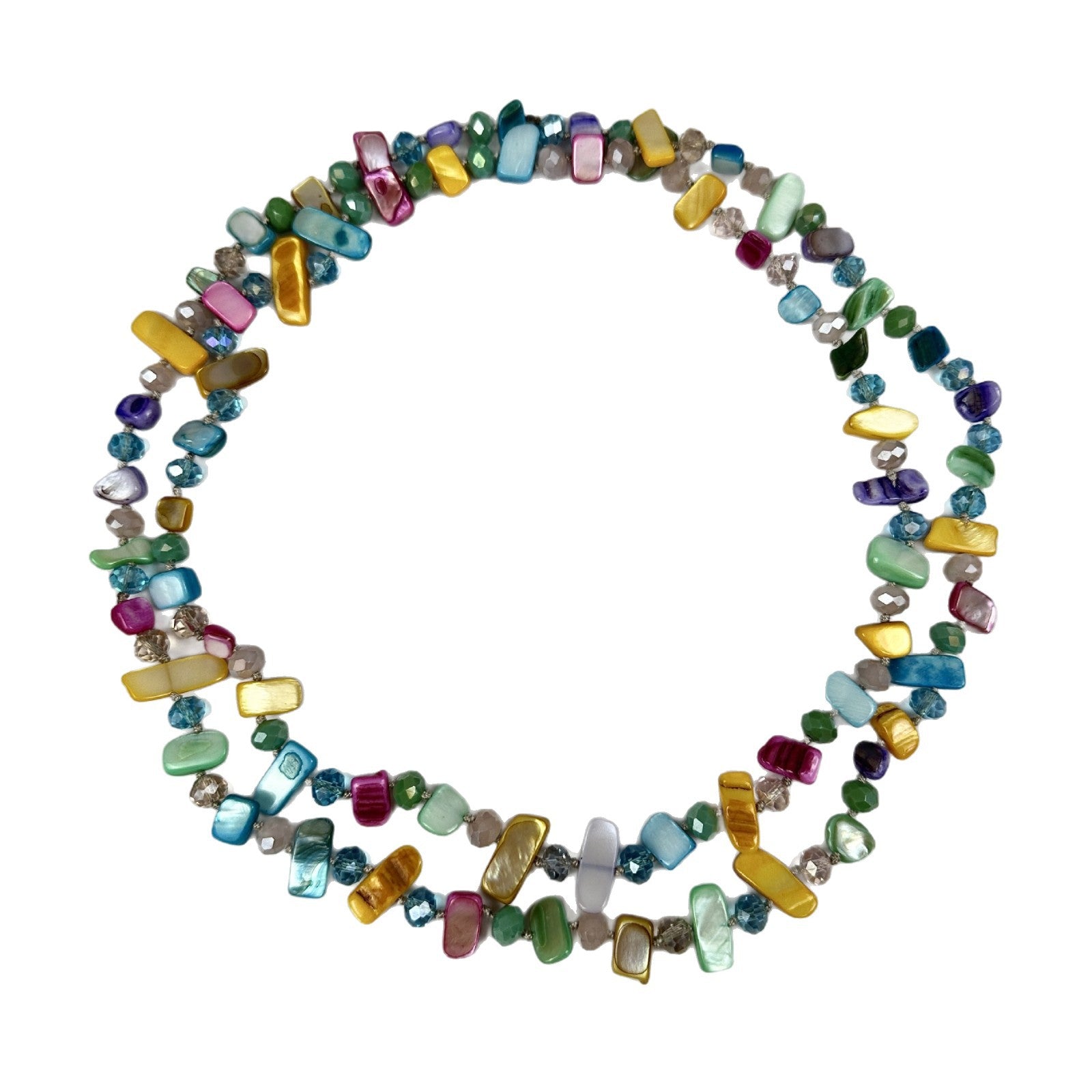 Wholesale Shell crystal colorful multi-layer sweater chain