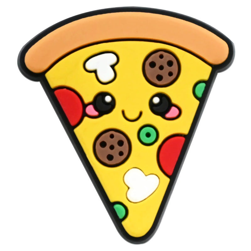 Wholesale Random 100pcs Cartoon Food Series  PVC Soft Rubber Shoe Buckle Decoration