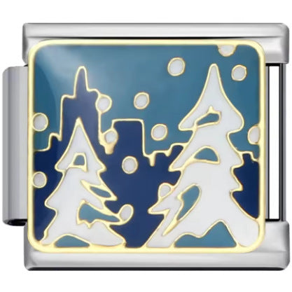 Wholesale Italian Charm Bracelet 9mm DIY  Starry Sky Blue  Creative Stainless Steel Composable Bracelet