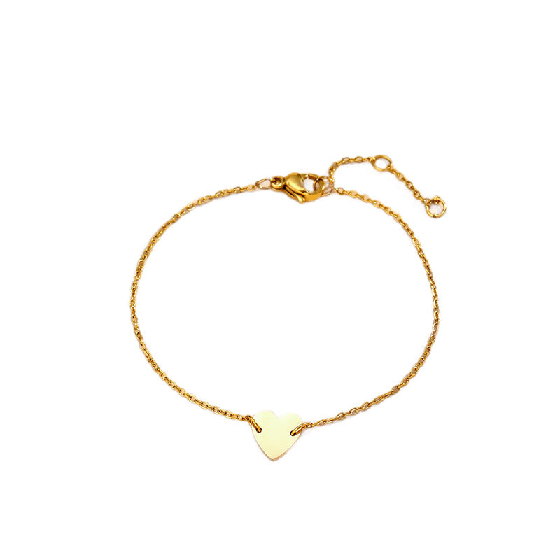 Wholesale  heart-shaped  stainless steel gold-plated Bracelet