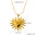 Wholesale Titanium steel  jewelry plated 18K gold fire sunflower love pendant necklace