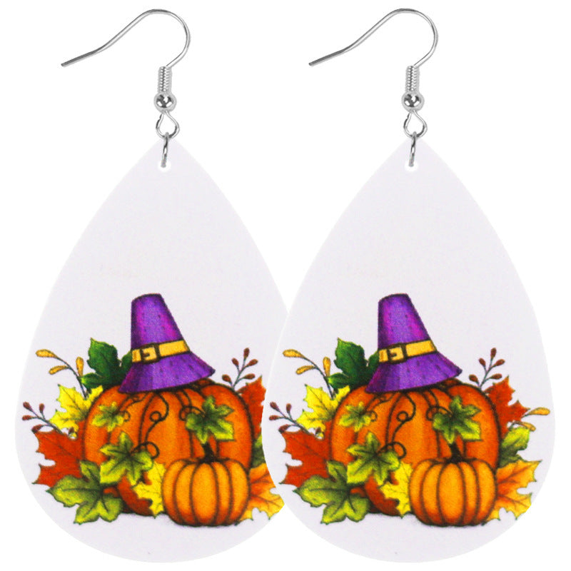 Wholesale Thanksgiving Autumn Cute Pumpkin Turkey Acrylic Earrings