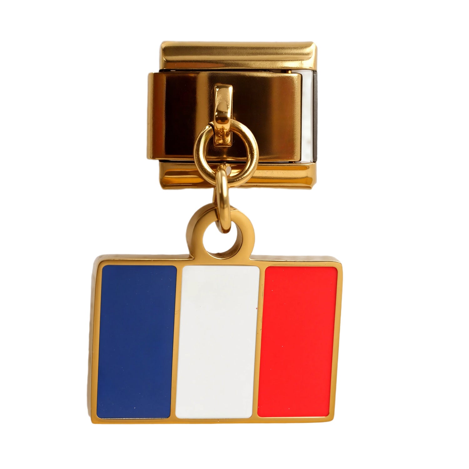 Wholesale 5PCS Italian Charm Bracelet Gold Flag Pendant Stylish Stainless Steel Jewelry Accessory