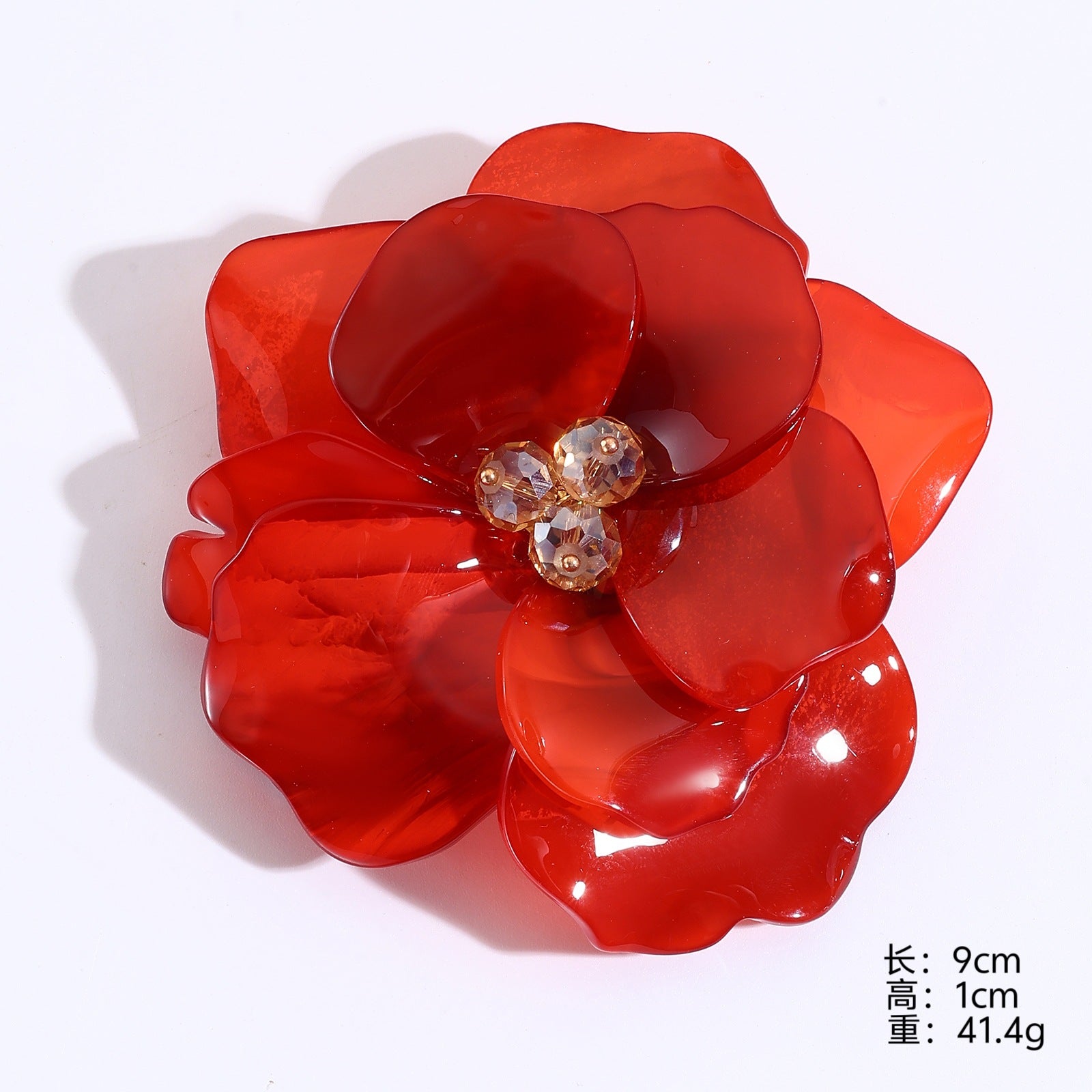 Wholesale Vintage Blue Flower Acrylic Brooch Handmade Women' s Pin Jewelry Accessory