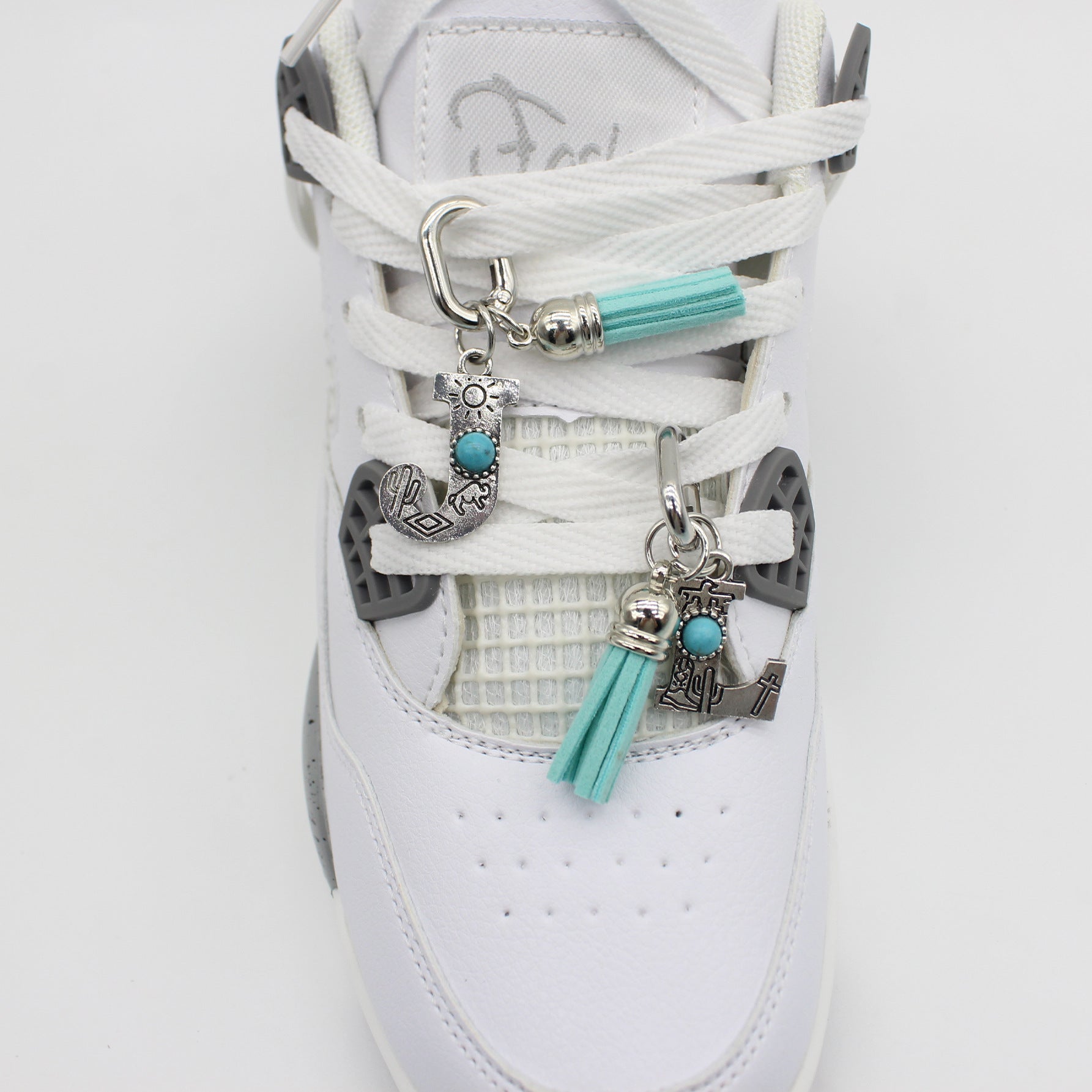 Wholesale New Ethnic Style Turquoise 26-Letter Tassel Shoe Bag Pendant Jewelry