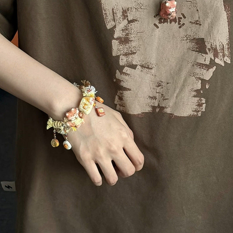 Wholesale Little Fox  Retro Ethnic Style Hand-Woven Bracelet