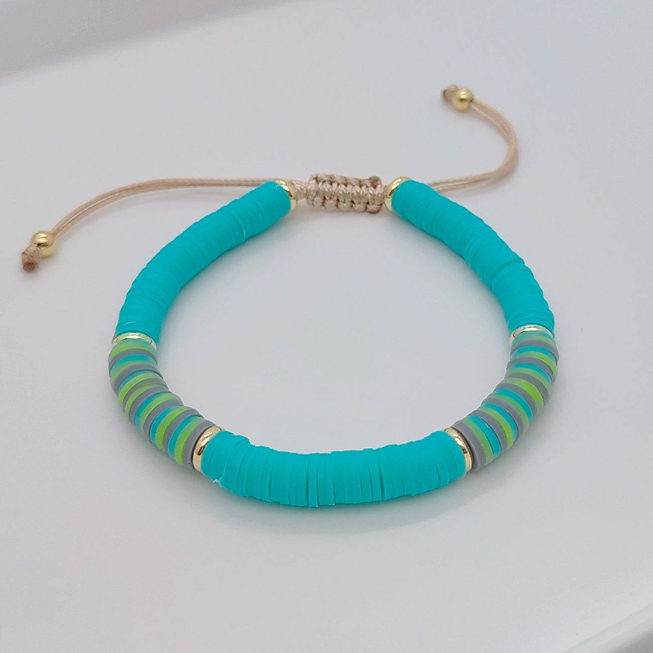 Wholesale Multi-layered Bracelets with Bohemian Beach Style Colorful Polymer Clay Bracelets Layered Bracelet Set ACC-BT-Qiqi008