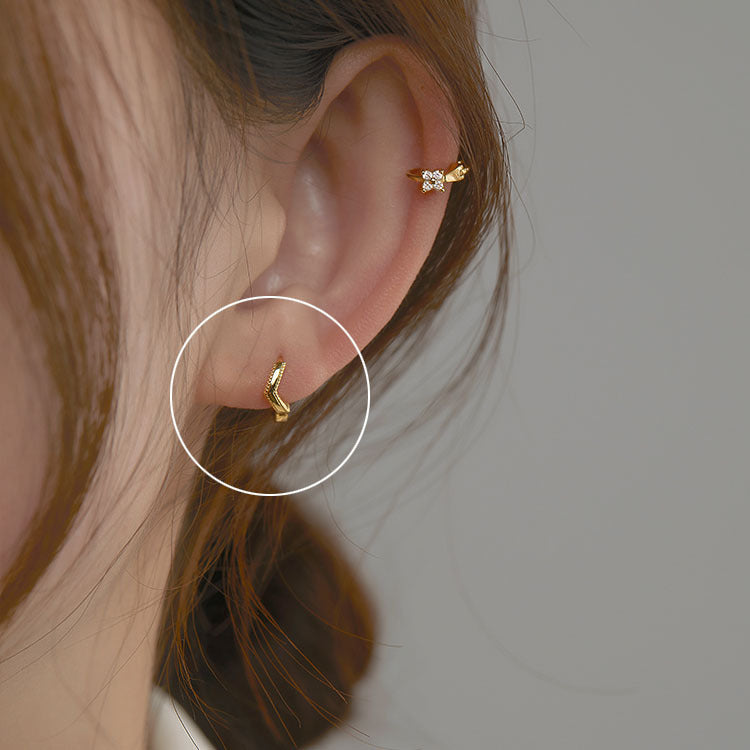 Wholesale Korean Style Gold Plated Copper Mini Diamond Earrings Women Light Luxury