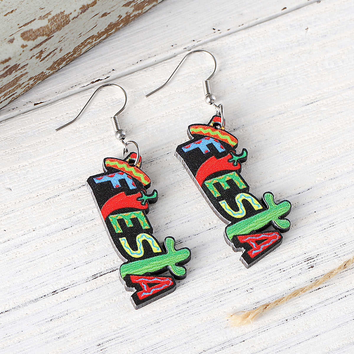 Wholesale Mexico Five-Five Festival of the Dead Cactus Fiesta Pendant Earrings