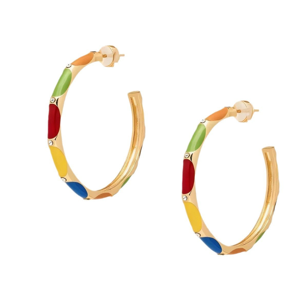 Wholesale  Rainbow Contrast Color  Earrings