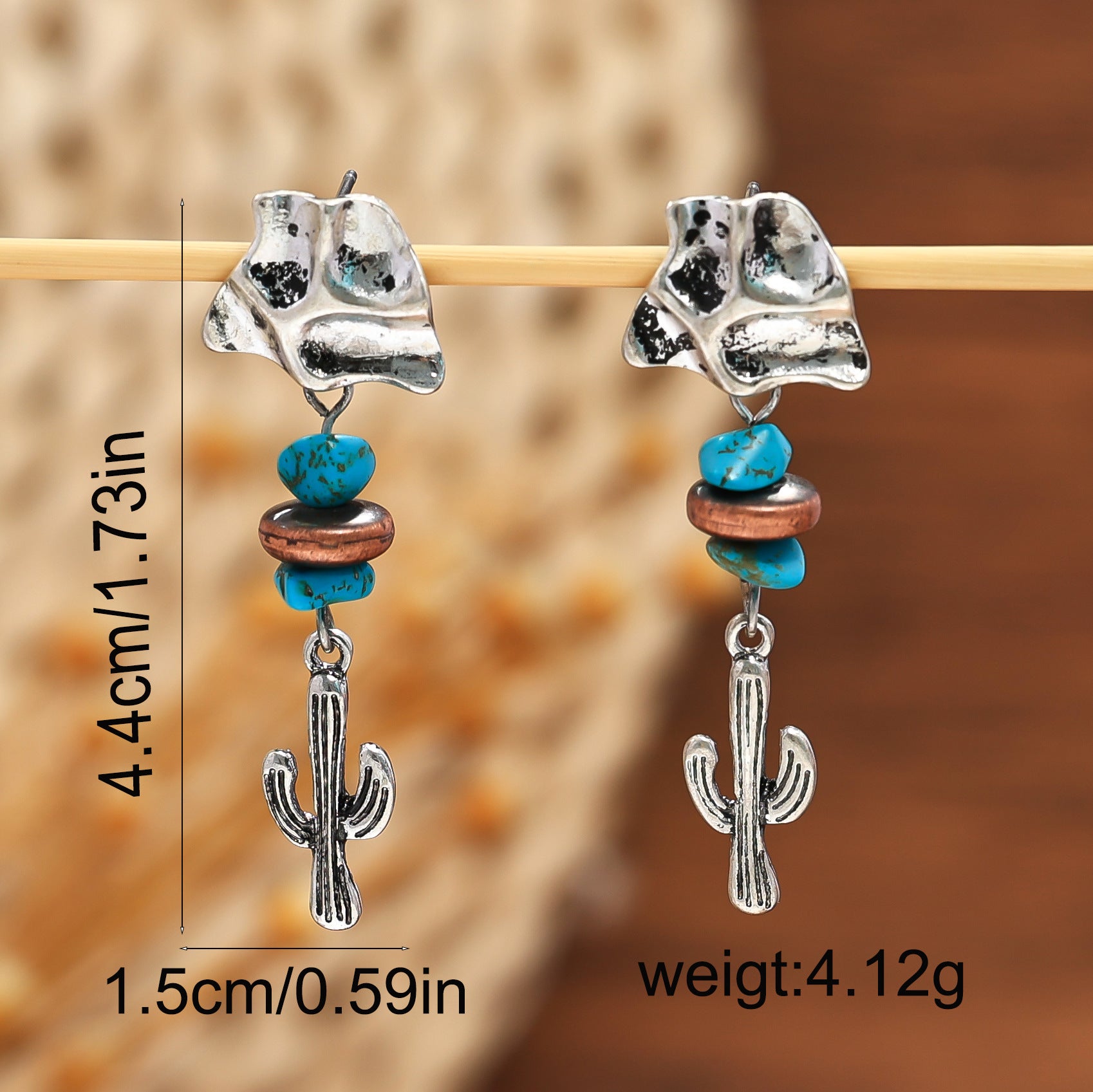 Wholesale Western Desert Cactus Bull Head Horse Punk Earrings