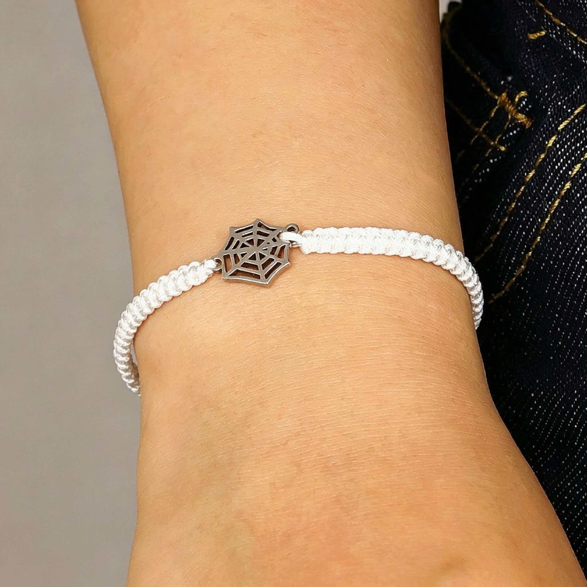 Wholesale Gothic Y2K  Web Woven Hand Rope Set Cord Couple Jewelry Accessory
