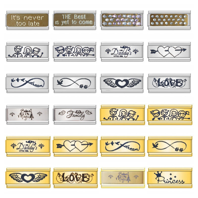 Wholesale Stainless Steel Square Modular Heart Bracelet Unisex Jewelry Accessory For Gift And Casual Wear