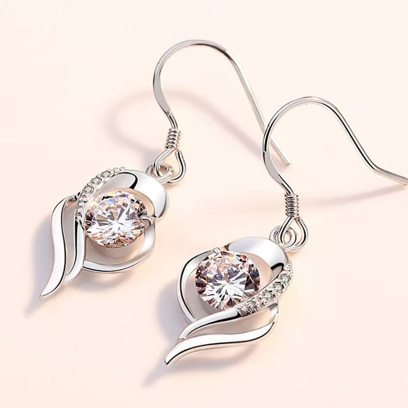 Wholesale zinc alloy silver luxury earrings