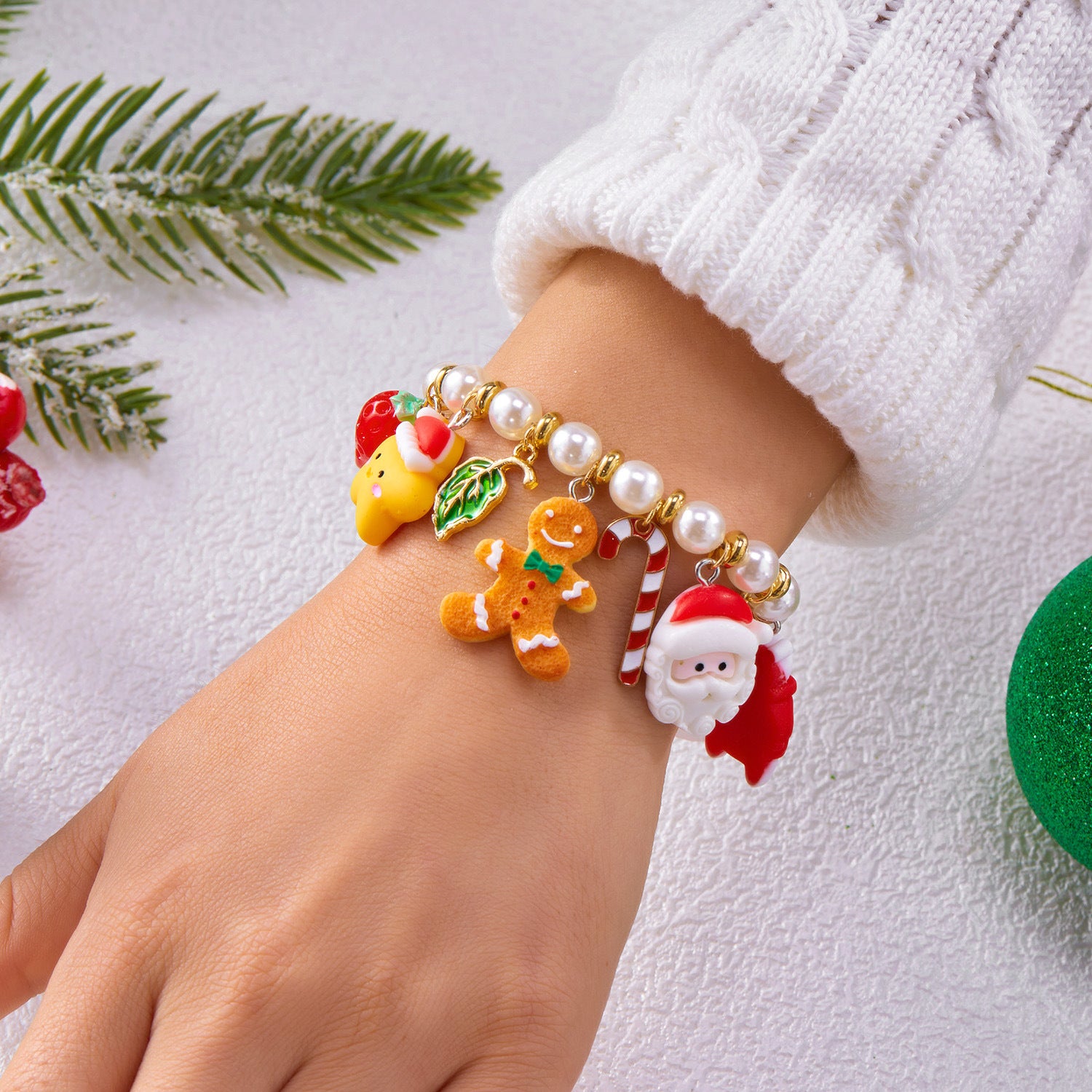 Wholesale Christmas  Elk Snowman Heart Bracelet
