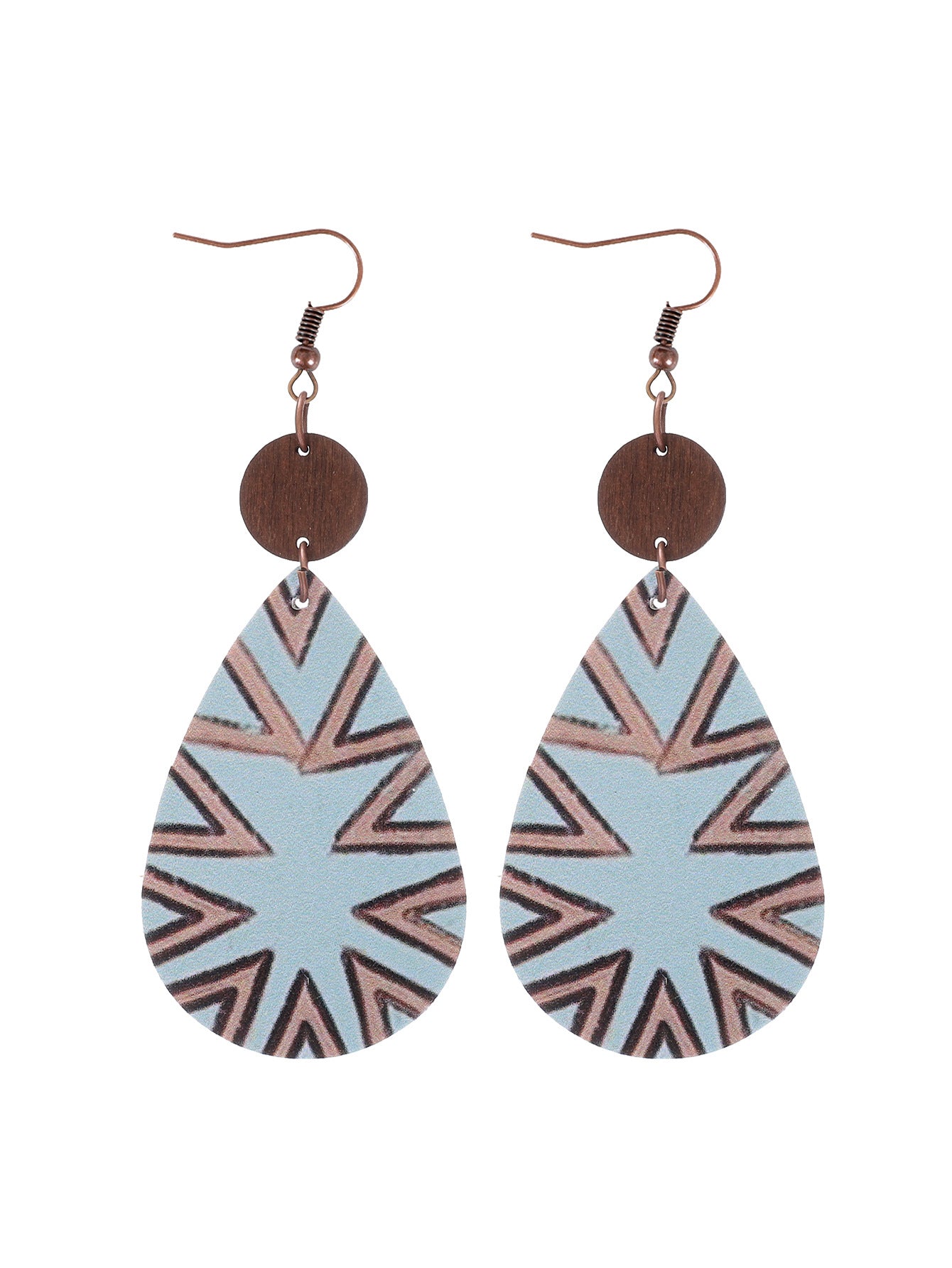 Wholesale  Irregular Graphic Cactus Pattern Leather Earrings