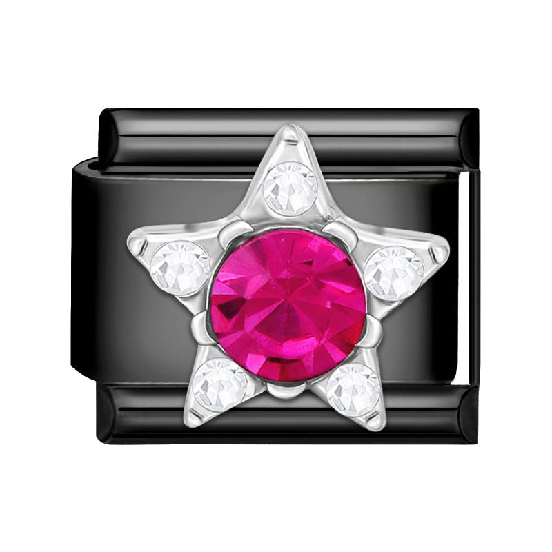 Wholesale 9mm Italian Charm Starter Bracelets DIY black Single Section Creative Stainless Steel Composable Bracelet