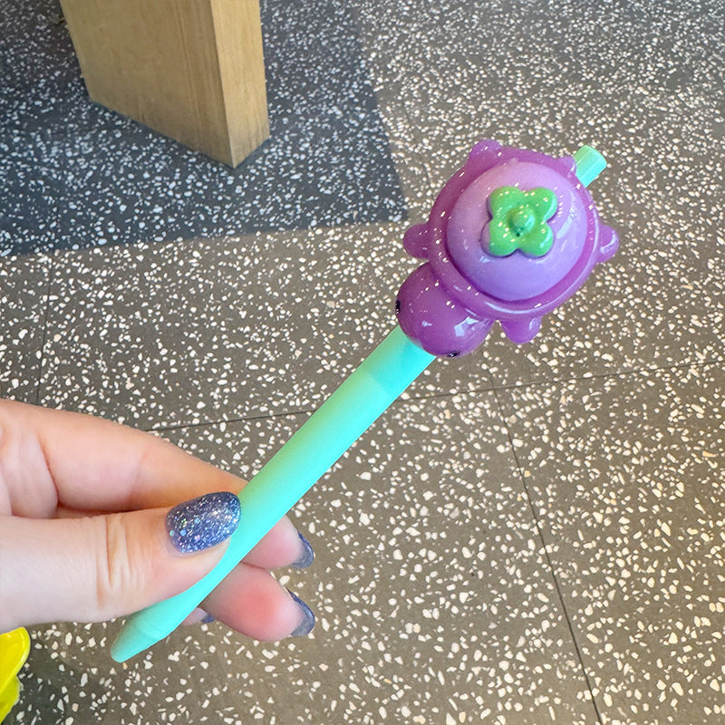 Wholesale Little turtle girl heart gel pen cute fruit and vegetable shape black  pen