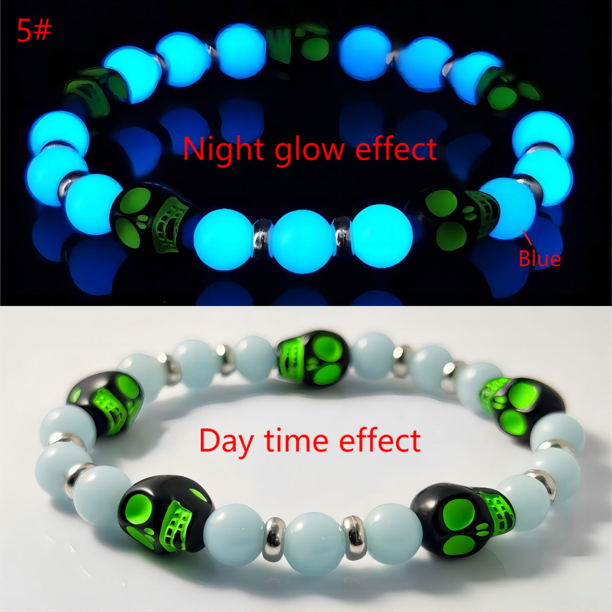 Wholesale   Luminous Skull Bracelet Colorful Ghost  Bracelet