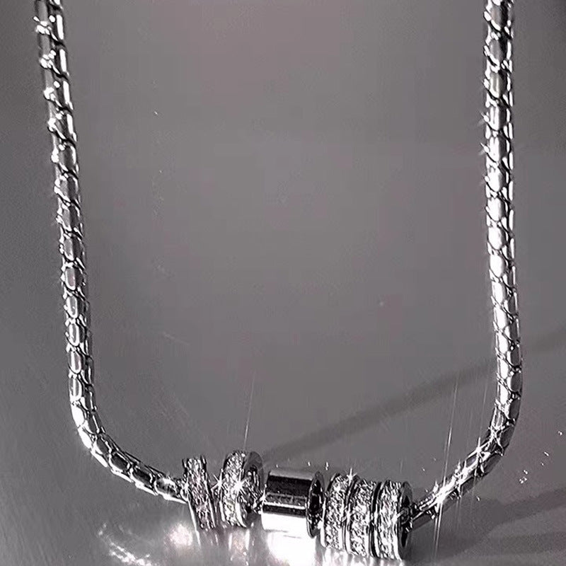 Wholesale Sparkling Diamond Ring Necklace Collarbone Necklace Choker Necklace Titanium Steel ACC-NE-NS010