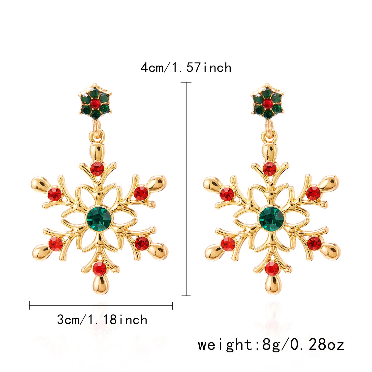 Wholesale  Christmas Earrings  Diamond Pearl Winter Christmas Snowflake Earrings