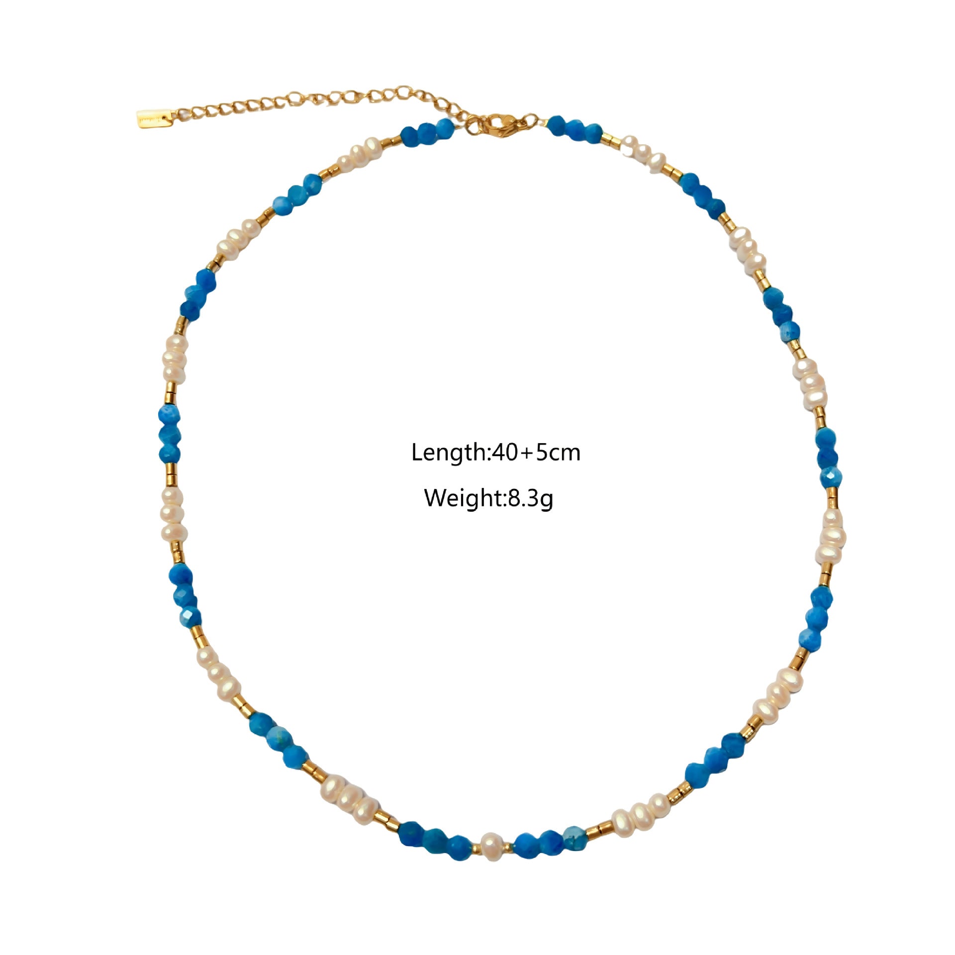 Wholesale  pearl crystal elements Bohemian stainless steel natural stone steel beads necklace