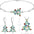 Wholesale Color Christmas Tree Diamond Earrings Necklace Bracelet suit