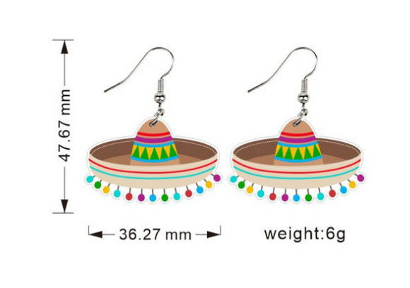 Wholesale Acrylic Cactus Earrings - Trendy Cinco de Mayo Party Jewelry Accessory for Women,  Gift &  Resale