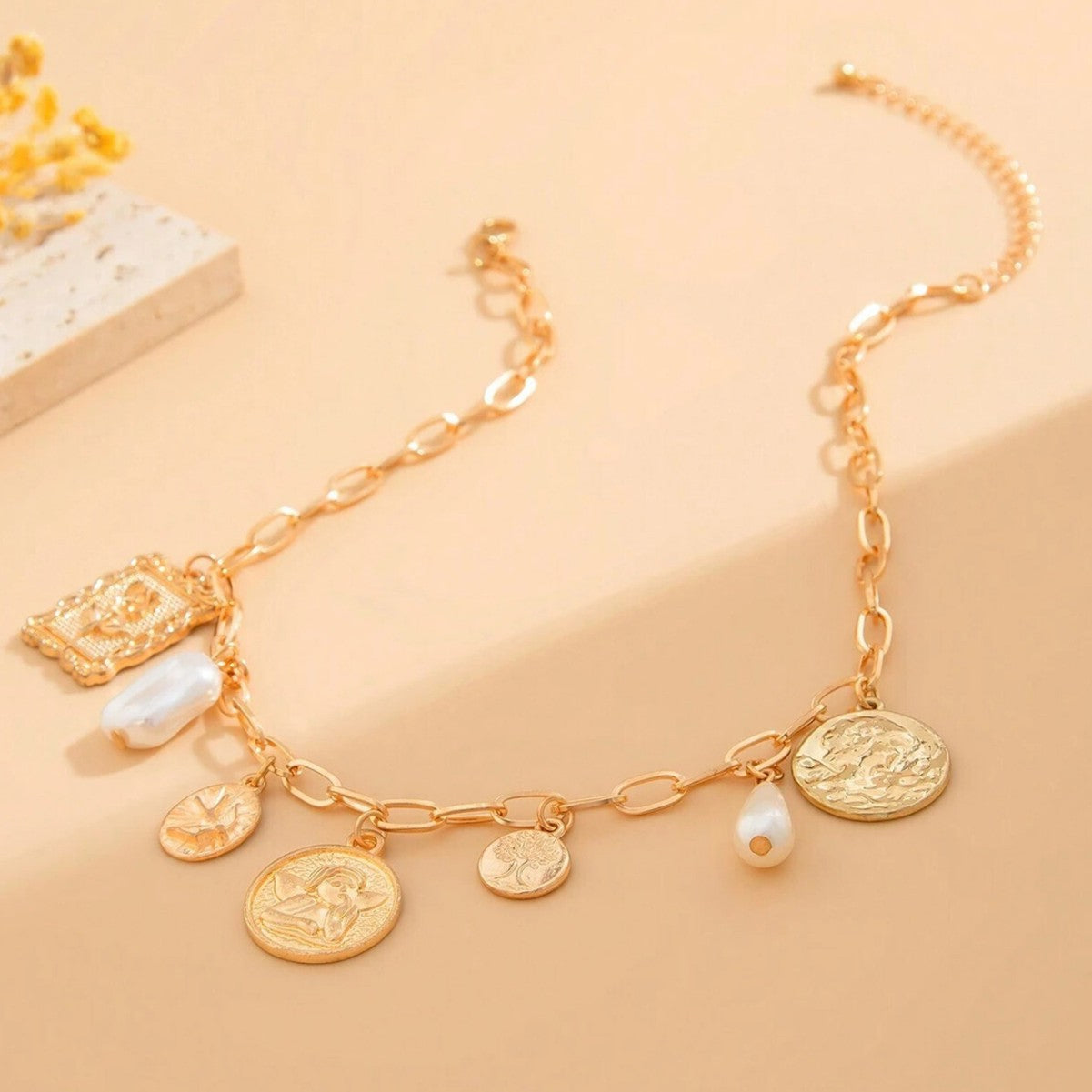 Wholesale Cool Hip-Hop Punk Style Avatar Square Pendant Necklace