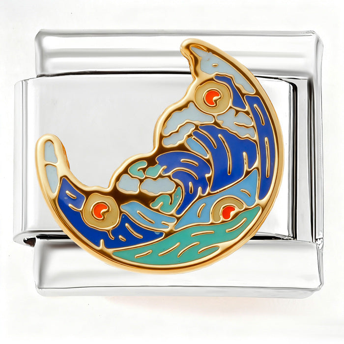 Wholesale  Italian Charm Bracelet 9mm DIY color patchwork Creative Stainless Steel Composable Bracelet