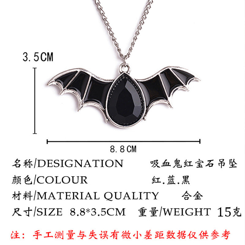 Wholesale Bat Pendant Dripping Oil Necklace Trendy Fashion Accessory For Couples