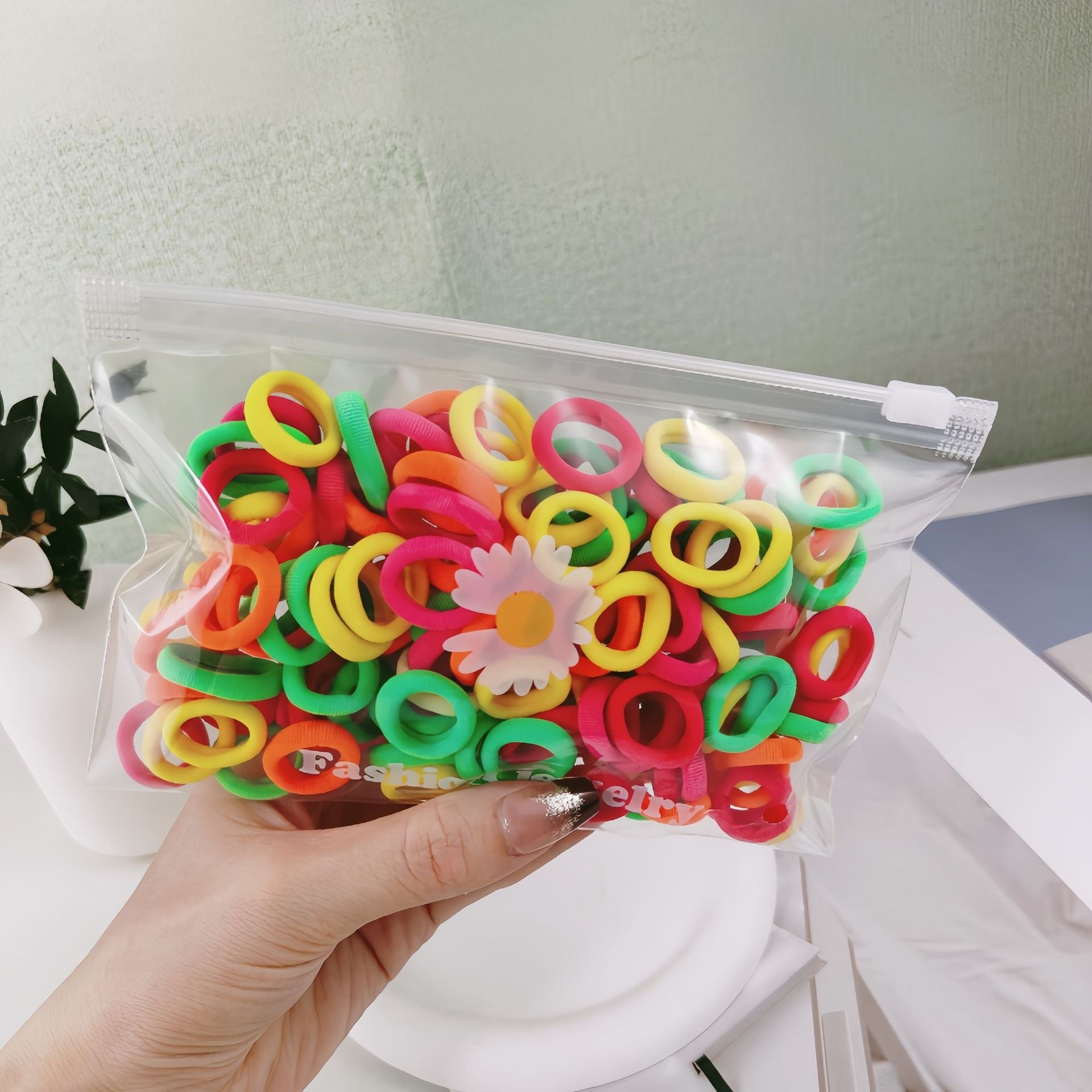 Wholesale 100pcs Children's Hair Tie Rubber Band Towel Ring Small Hair Scrunchies  ACC-HS-Mengz003