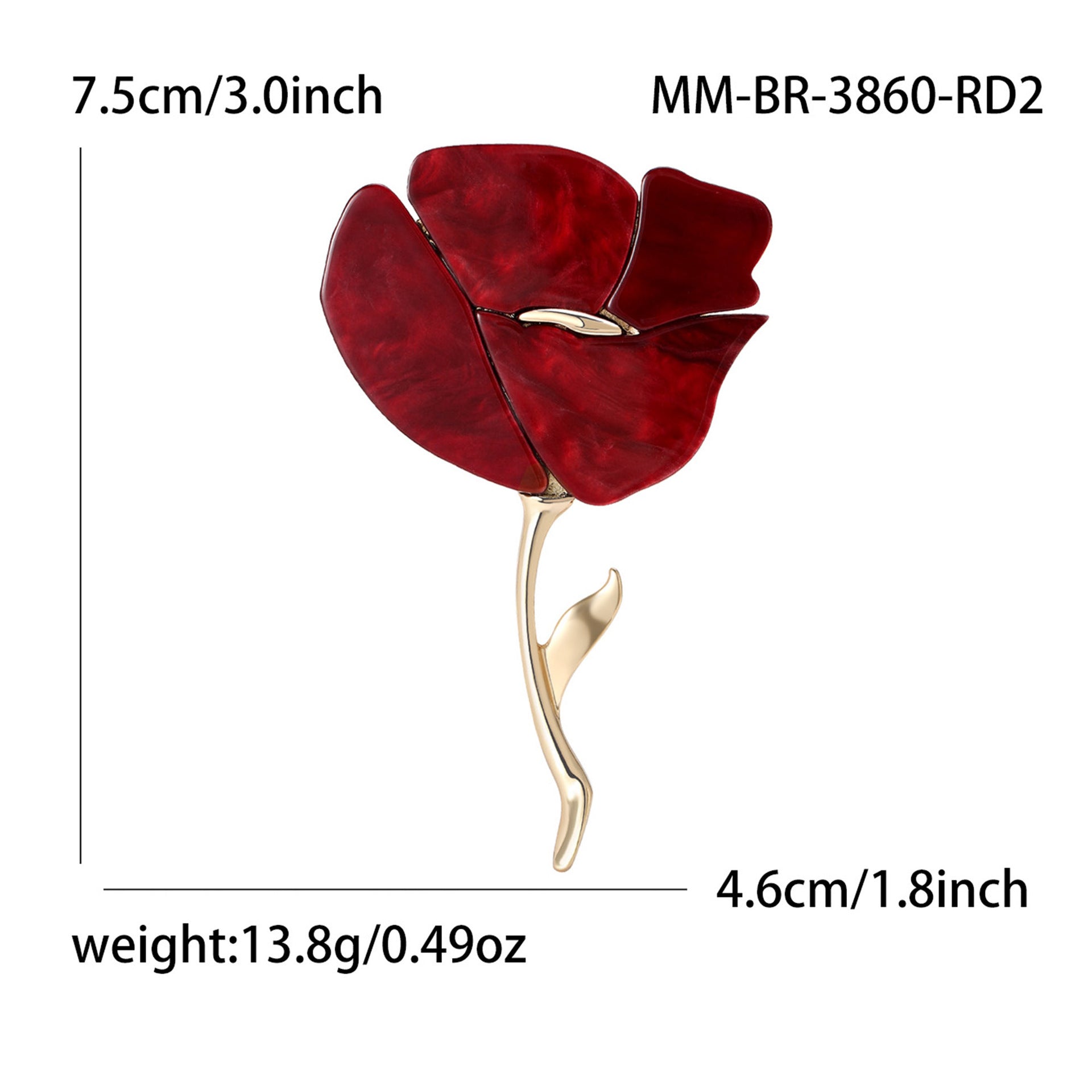 Wholesale Sweet Red Brooch Alloy Pin Fashionable Women S Decorative Accessory For Daily Outfits