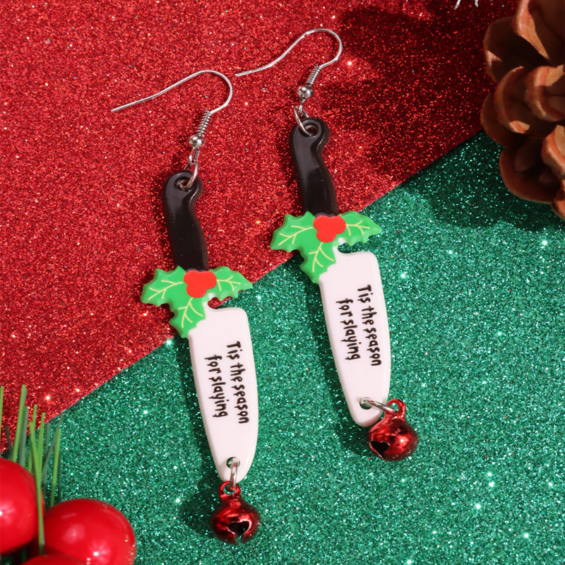 Wholesale Christmas Snowflake Elk Bell Acrylic  Earrings