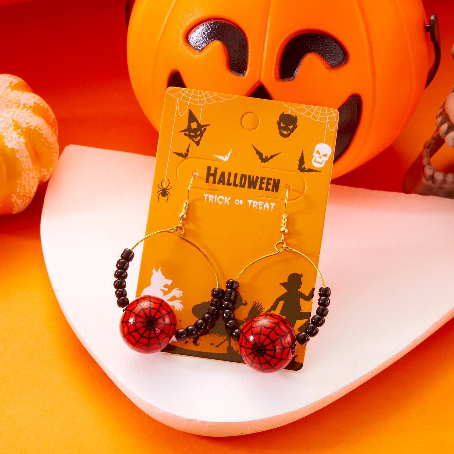 Wholesale Halloween hoop earrings pumpkin ghost earrings