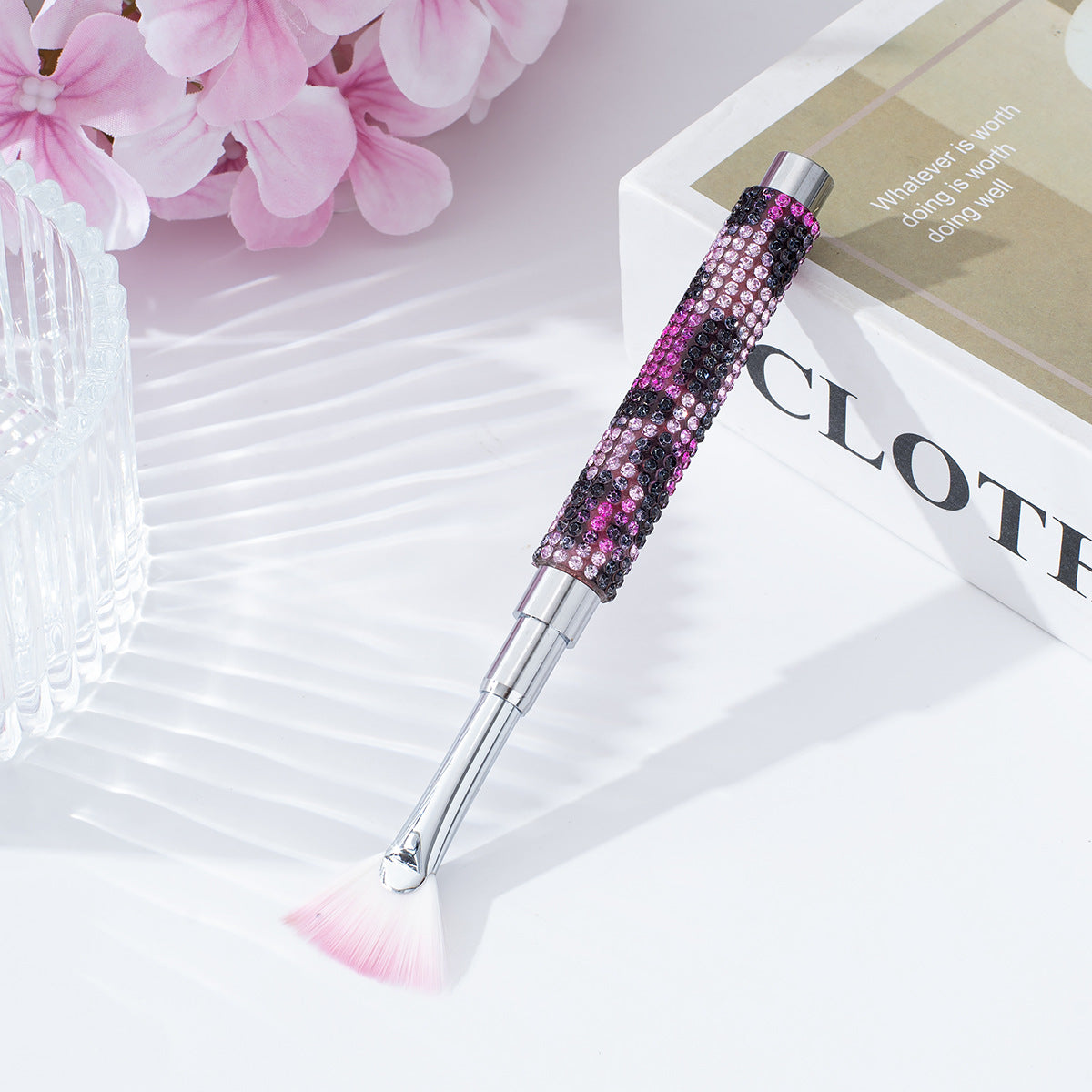 Wholesale model of diamond nail art pen with fan-shaped brush